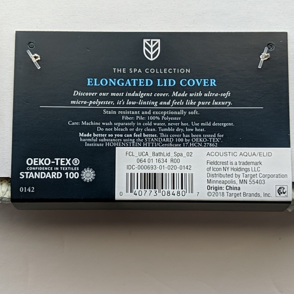 Fieldcrest Bath Tufted Spa Elongated Toilet Lid Cover Aqua Poshmark